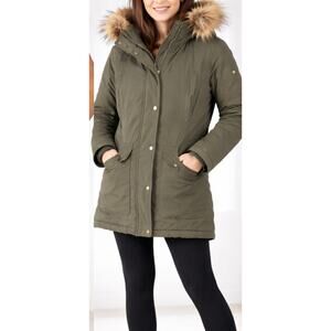 1 Madison Expedition Parka Womens XXL Green Fur Hood Winter Coat Jacket